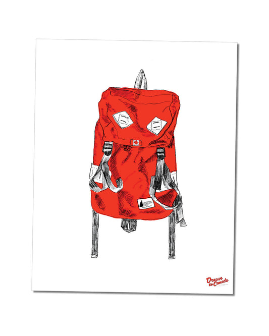 Art Print - Canadian Flag Patch on Knapsack